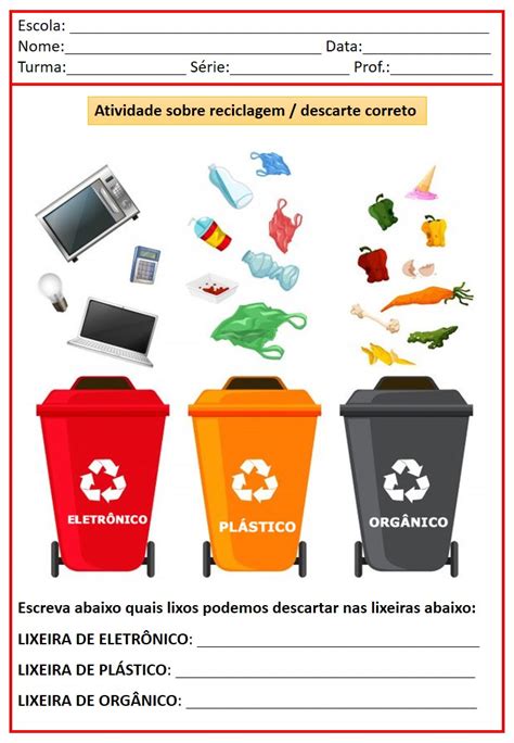 Gavetinha De Atividades Reciclagem Atividade