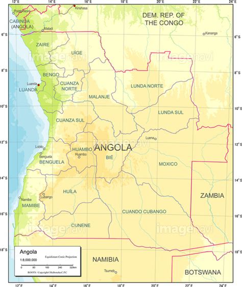 【国別図アンゴラ地勢図】の画像素材19604820 地図素材ならイメージナビ