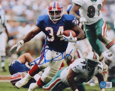 Thurman Thomas Signed Bills 8x10 Photo Beckett Pristine Auction