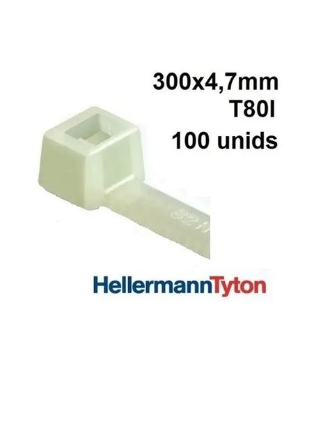 Abraçadeira T80I 300x4 7mm Natural Hellermann Tyton 100 Unidades