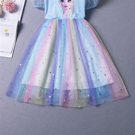 Летни детски рокли за момичета Frozen Elsa Рокли на принцеса с къс ...
