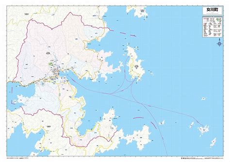 マップルの市町村別行政区分地図 宮城県 女川町 （カラー）を印刷販売マップル地図プリント