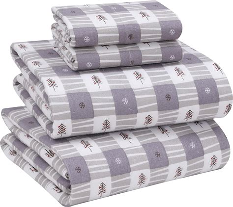 Ruvanti Flannel Sheets Full Size Cotton Brushed Flannel Bed