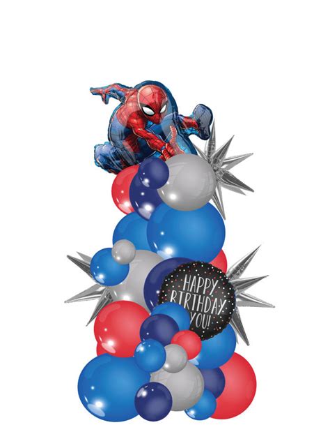 Spiderman Organic Column Balloon Bouquet Balloonerycom