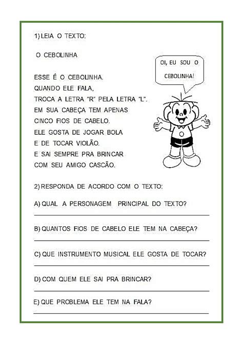 Atividade Leitura E Interpretação De Texto 3 Ano BRAINCP