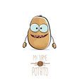 Funny Cartoon Cute Brown Potato Isolated On Vector Image