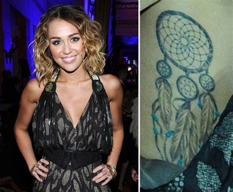 Pin For Later The Ultimate Celebrity Tattoo Gallery Miley Cyrus Miley Cyrus Has A Dream Catcher