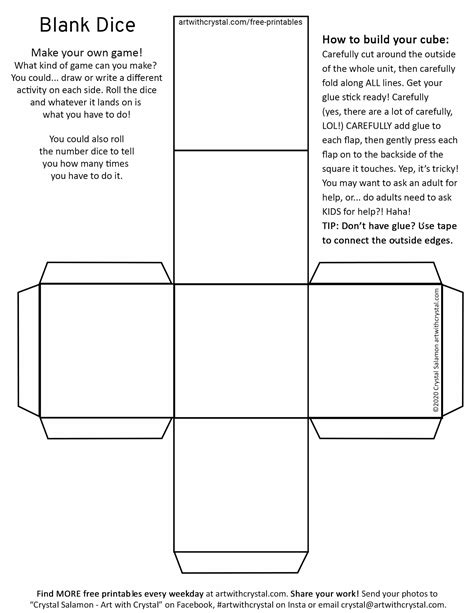 Dice Template Printable Free