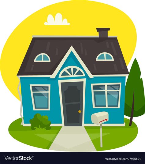 House building concept cottage exterior cartoon Vector Image