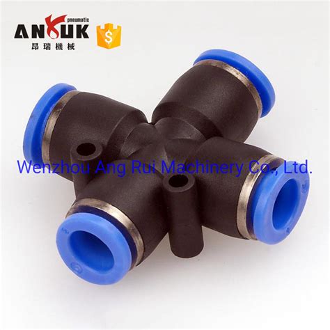 Pza Way Air Pipe Joints Tube Connectors Pneumatic Fitting Union Cross