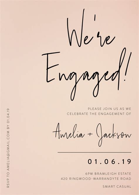 Engagement Invitation Card Template Cardtemplate My Id