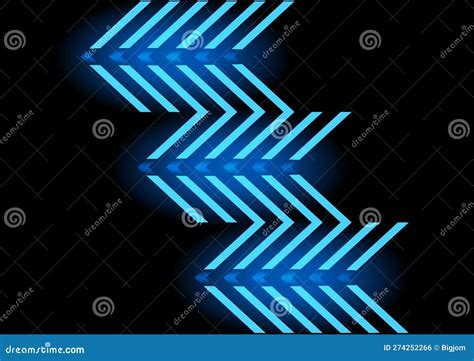 Neon Futuristic Transfer Arrow Icon Abstract Blue Arrow Glowing With