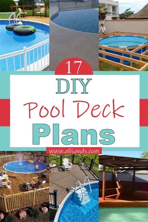 17 Diy Pool Deck Plans For Outdoor Pools All Sands