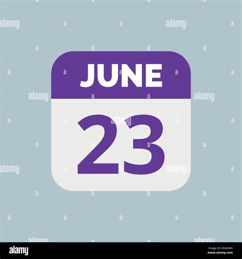 June 23 Calendar Date Icon Stock Vector Image And Art Alamy