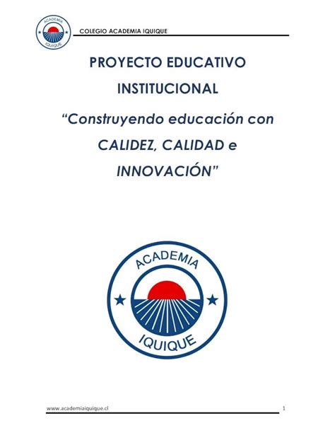 Pdf Proyecto Educativo Institucional Proyecto Educativo