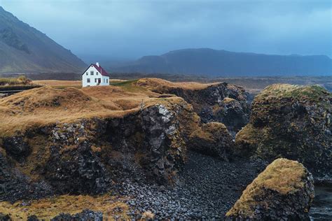 Isolated House Un Mountains In Iceland Photograph By Alexandr