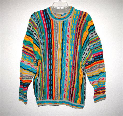 Coogi Australia Sweater Size L Cotton Colorful By Blueroseretro