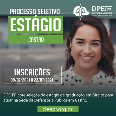 DPE PR abre vaga de estágio de Pós graduação Defensoria Pública do Paraná