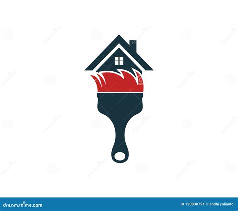 Colorful House Painting Service Vector Icon Logo Design Stock