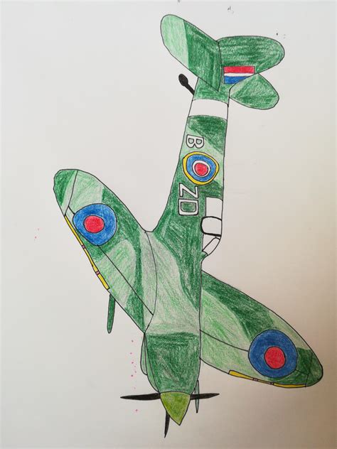 Spitfire plane from WW2 : r/drawing