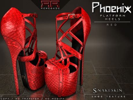 Second Life Marketplace - [Renegade] Phoenix Platform Heels - Red