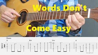 Words Don't Come Easy - F.R. David - Fingerstyle Guitar Tutorial Tabs ...