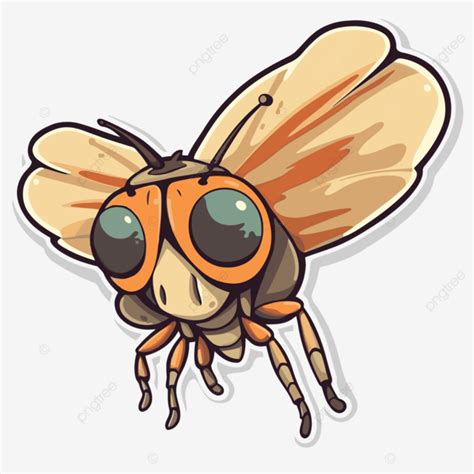 Mosca De Dibujos Animados Sentado En Un Clipart De Fondo Blanco Vector