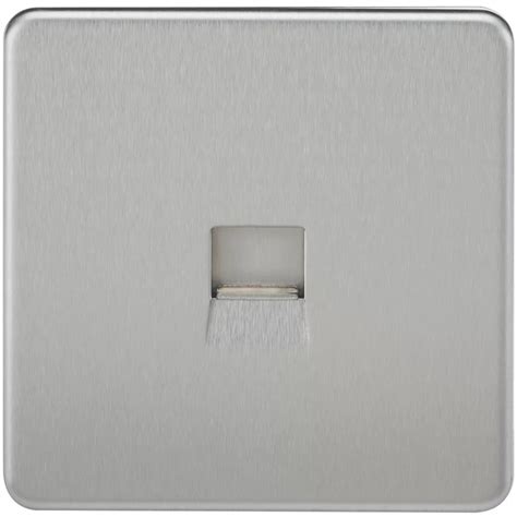 Knightsbridge 1 Gang Slave Telephone Socket Brushed Chrome Screwfix