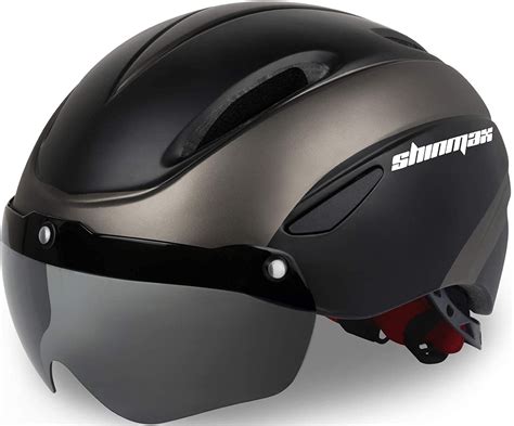 Shinmax Casco Bici Uomo Donna Casco Bicicletta Con Occhiali Magnetici