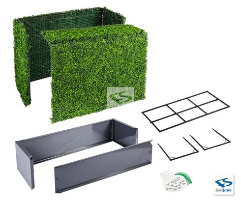 Casual Boxwood Hedge With Planter Box Lifelike Artificial Ferns