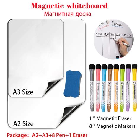 2 Adet Manyetik Beyaz Tahta M Knat S Buzdolab Kartmalar Kuru Silme