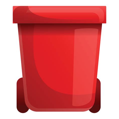 Red Garbage Bin Icon Cartoon Style Vector Art At Vecteezy