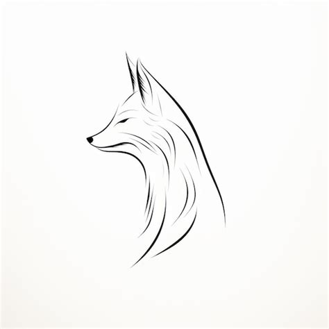 Premium Photo Minimalist Fox Head Tattoo Design On White Background