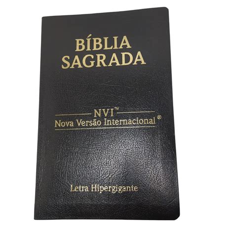 B Blia Nvi Capa Luxo Coverbook Preta Letra Hipergigante Ndice Lateral