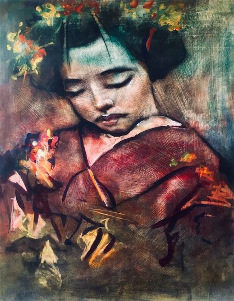 Geisha Painting By Anthony Barrow Saatchi Art