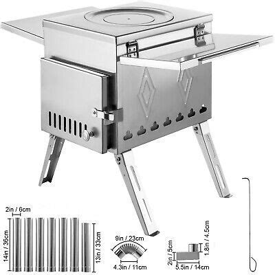 EBay VEVOR Tragbar Outdoor Zeltofen Campingkocher Holzofen Zelt Herd