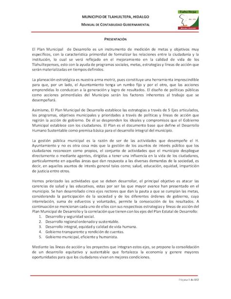 PDF MUNICIPIO DE TLAHUILTEPA HIDALGO MANUAL DE CONTABILIDAD