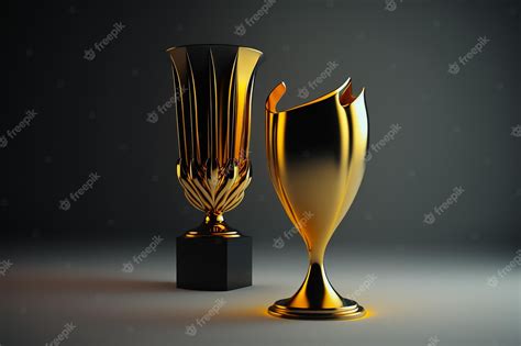 Premium Photo Beautiful Shiny Gold Trophy For Recognition And Award