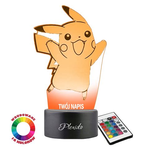 Lampka Nocna Z Imieniem Pokemon Pikachu Led Grawer 12079570425 Allegro Pl