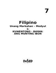 Filipino Modyul Docx Filipino Unang Markahan Modyul