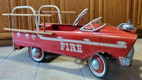 Vintage Murray Fire Truck Pedal Car, 1950s, HTF with that grill, Free Shipping | #3765978291