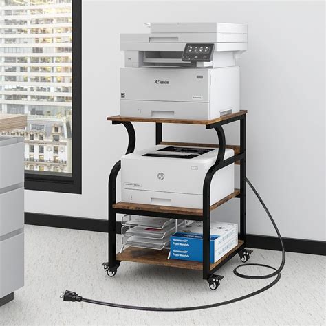 Natwind Large Printer Stand Printer Table With Adjustable Storage Shelf