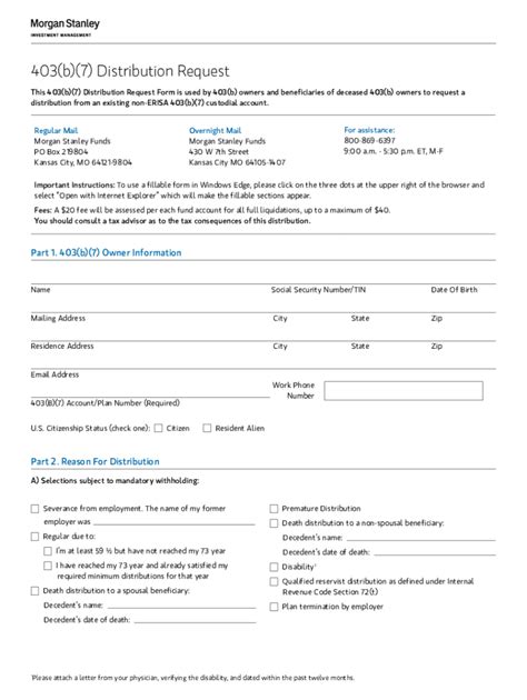 Fillable Online 403 B 7 Beneficiary Transfer Distribution Form Fax