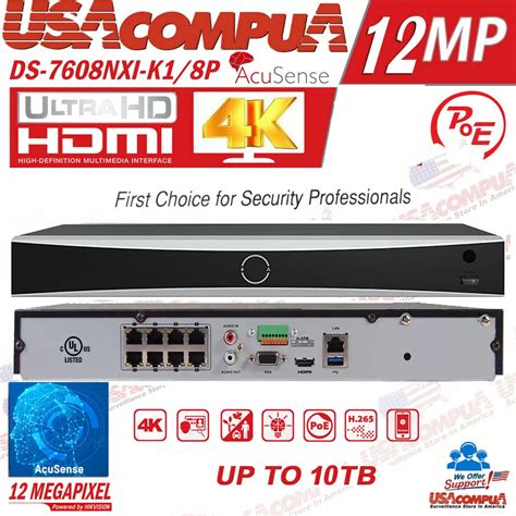 Hikvision K Poe Nvr Ch Ip Camera System Ds Cd G Luf Mp Colorvu