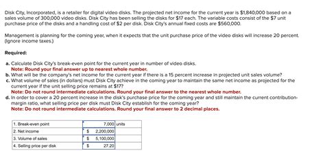 Solved Disk City Incorporated Is A Retailer For Digital Chegg