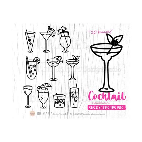 Cocktail Svg Bundle Dxf Cocktail Svg Cocktail Svg File Drink Inspire