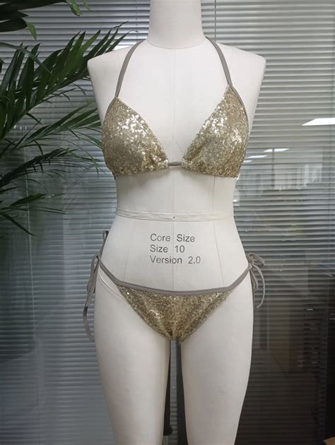 Sequins String Bikini Shiny Hot Sexy Women Two Piece Swimwear For