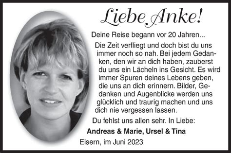 Traueranzeigen Von Anke Trauer De