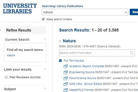 Changes to Journal Search : University of Dayton, Ohio