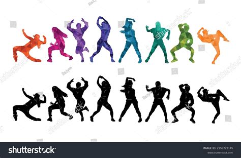 Detailed Vector Illustration Silhouettes Expressive Dance Stock Vector